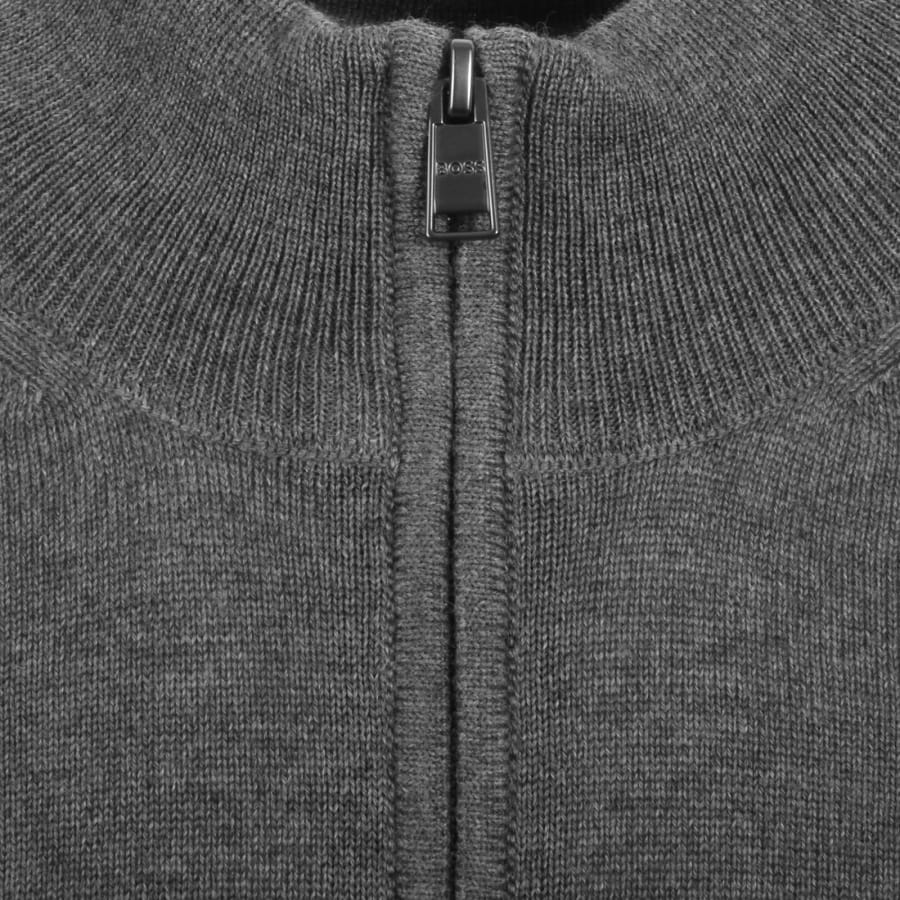 Image number 3 for BOSS Ebenji Knit Jumper Grey