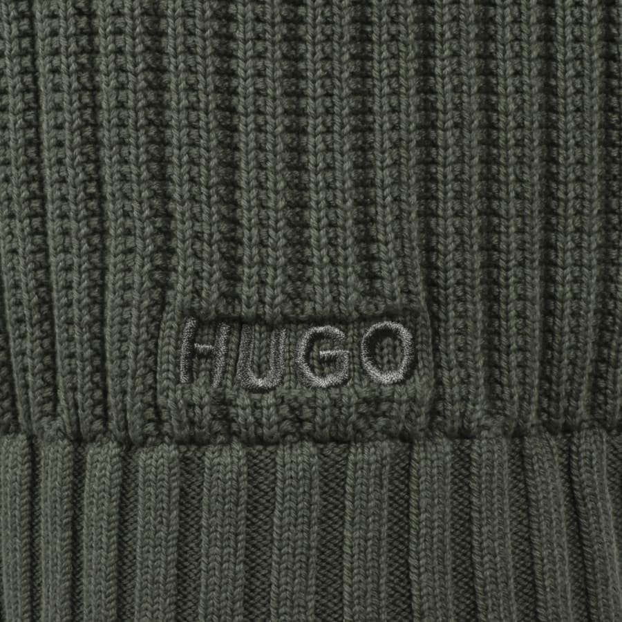 Image number 3 for HUGO Sribben Knit Jumper Green