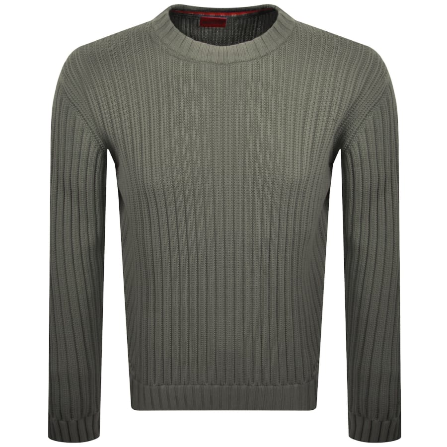 Image number 1 for HUGO Sribben Knit Jumper Green
