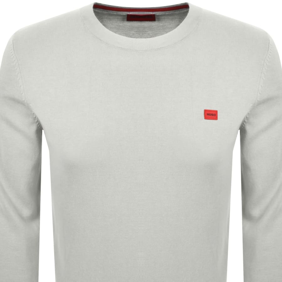 Image number 2 for HUGO San Cassius Knit Jumper Cream