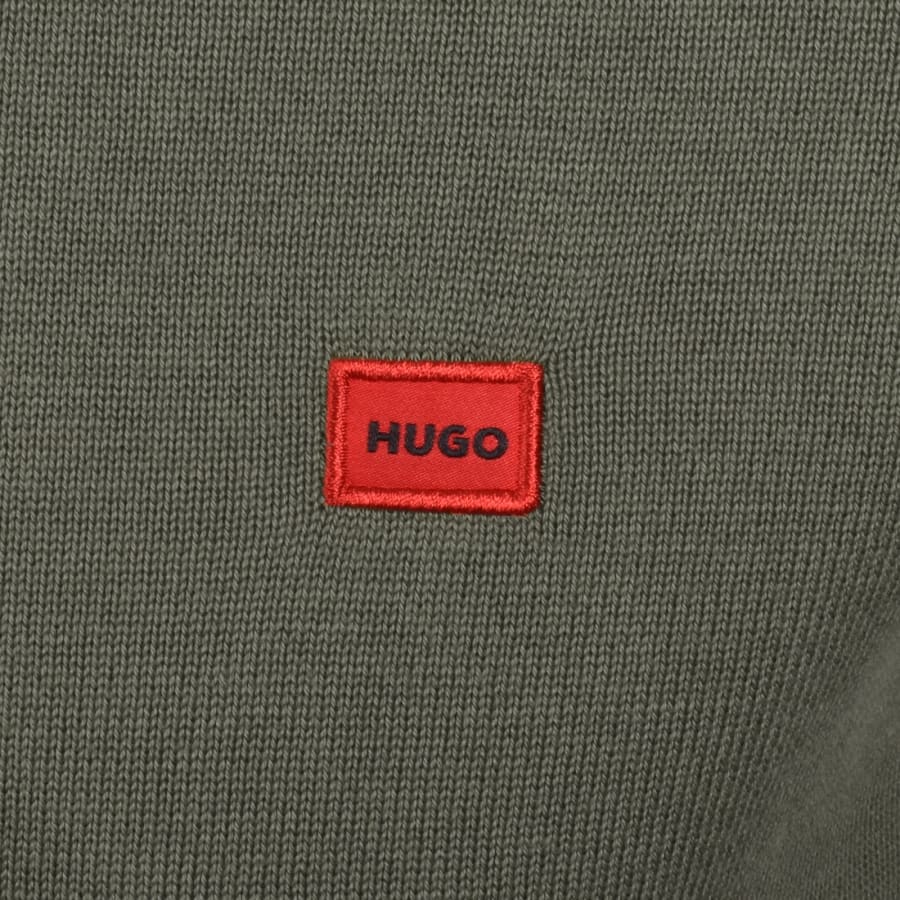 Image number 3 for HUGO San Cassius Knit Jumper Green