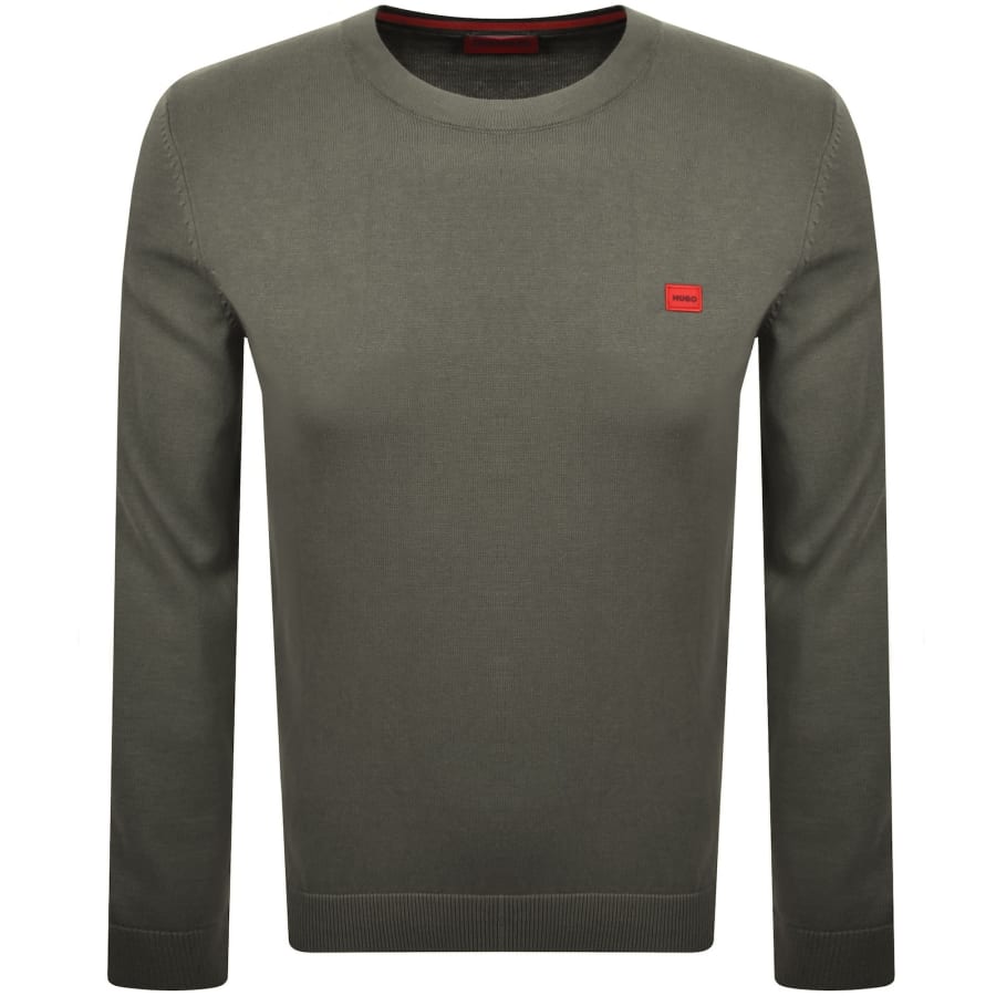 Image number 1 for HUGO San Cassius Knit Jumper Green