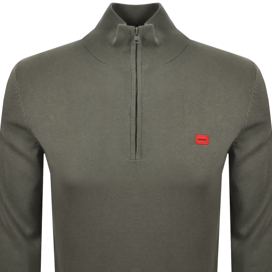 Image number 2 for HUGO San Quintus Knit Jumper Green