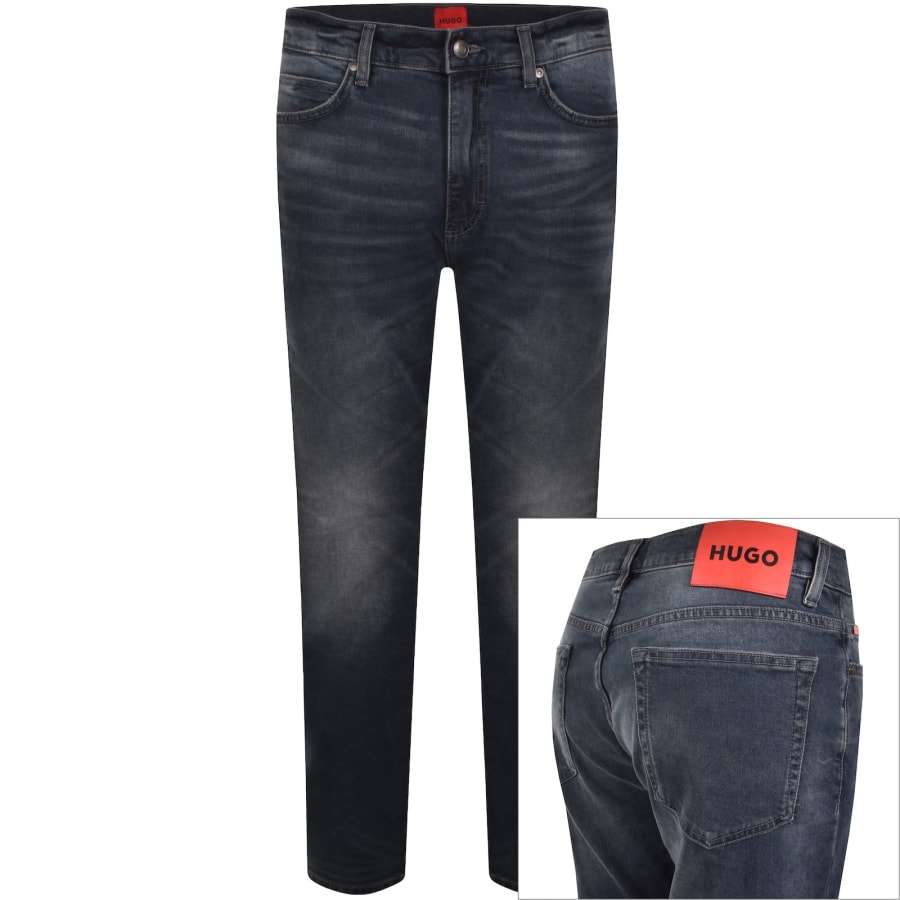 Image number 1 for HUGO 708 Slim Jeans Mid Wash Blue