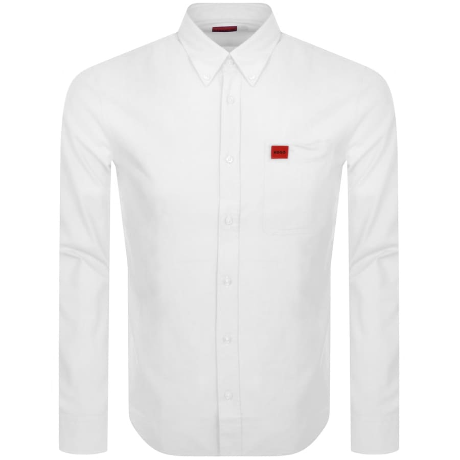 Image number 1 for HUGO Long Sleeved Evito Shirt White
