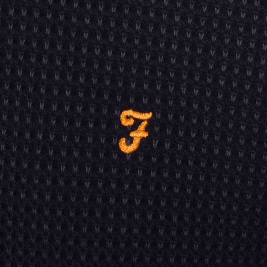Image number 3 for Farah Gateacre Knit Polo Jumper Navy