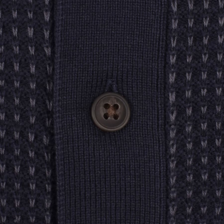 Image number 4 for Farah Gateacre Knit Polo Jumper Navy
