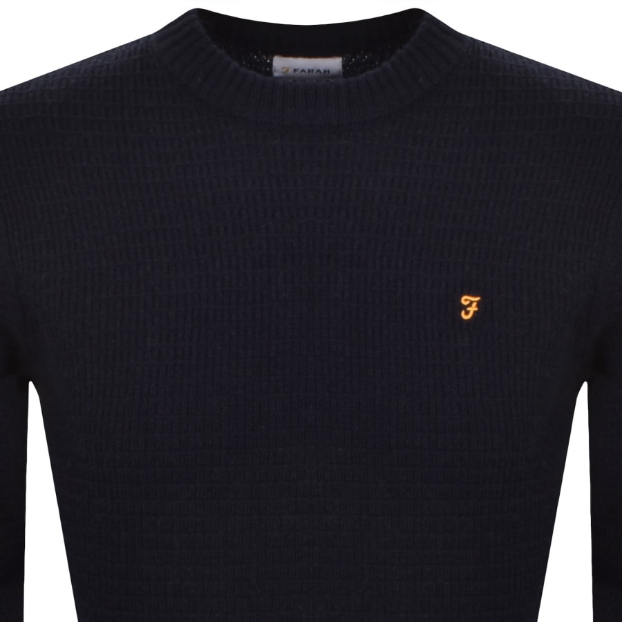 Image number 2 for Farah Allerton Knit Jumper Navy