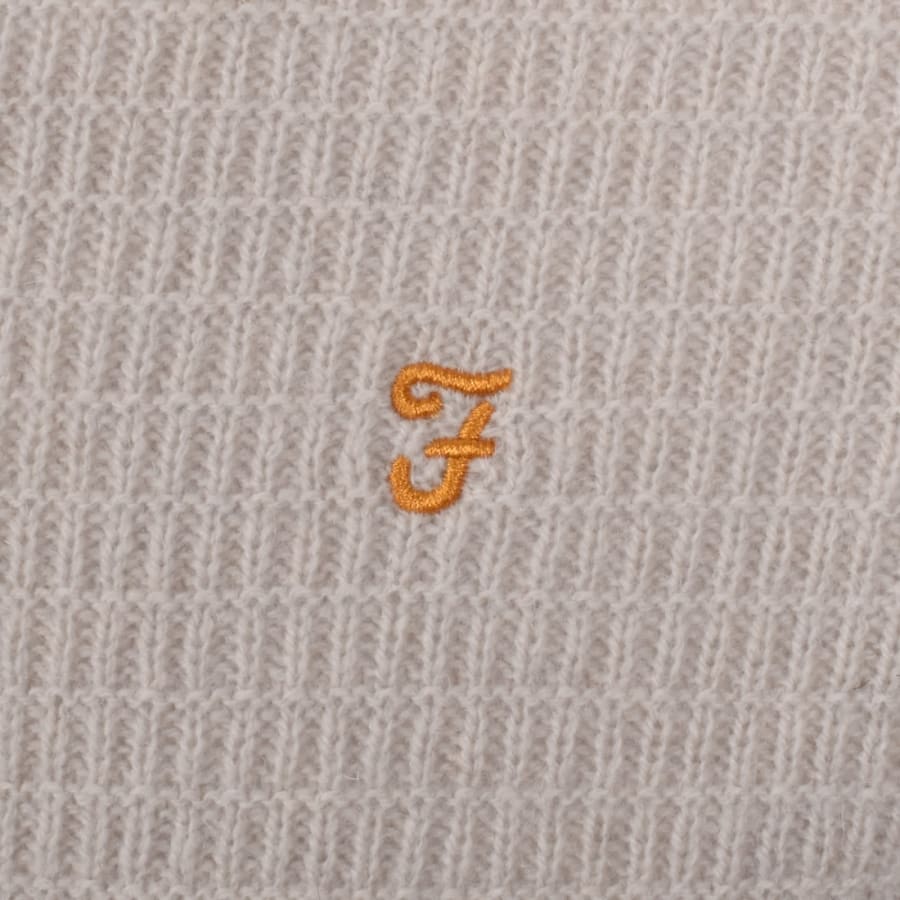 Image number 3 for Farah Allerton Knit Jumper White Smoke Beige