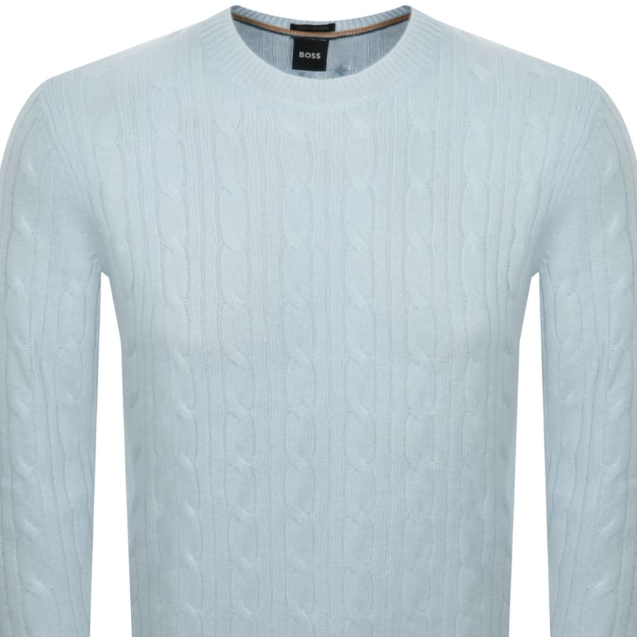 Image number 2 for BOSS Hetico Knit Jumper Blue