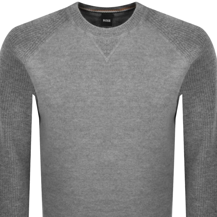 Image number 2 for BOSS Hero Knit Jumper Grey