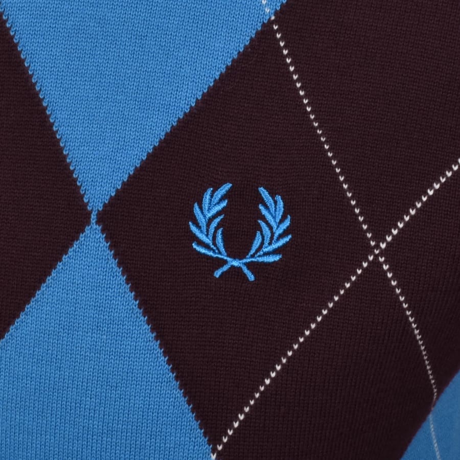 Image number 3 for Fred Perry Argyle Knited Polo Burgundy