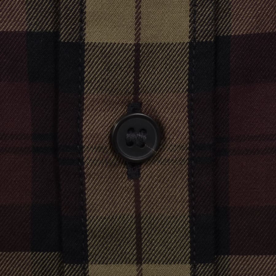 Image number 4 for Fred Perry Tartan Twill Shirt Burgundy