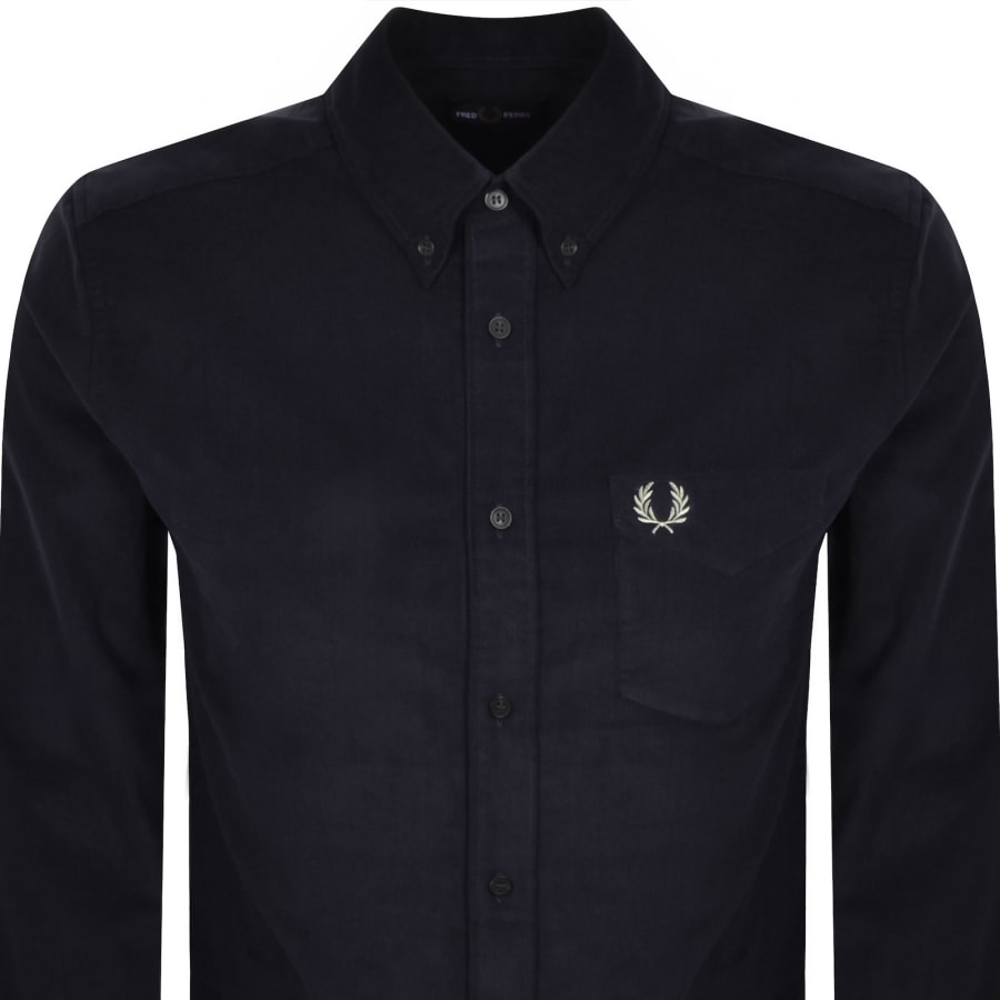 Image number 2 for Fred Perry Needle Corduroy Shirt Navy