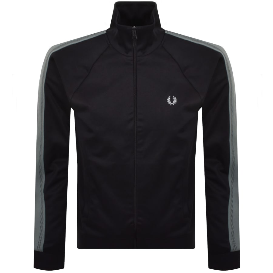 Image number 2 for Fred Perry Mesh Taped Track Top Navy