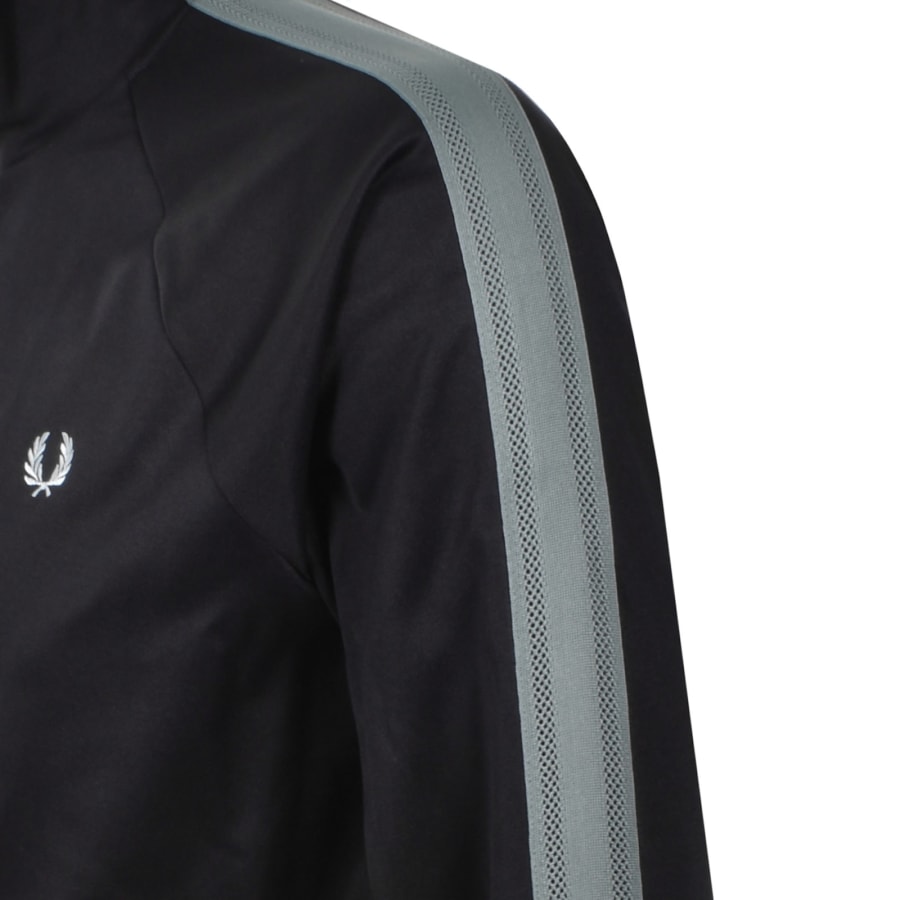 Image number 5 for Fred Perry Mesh Taped Track Top Navy