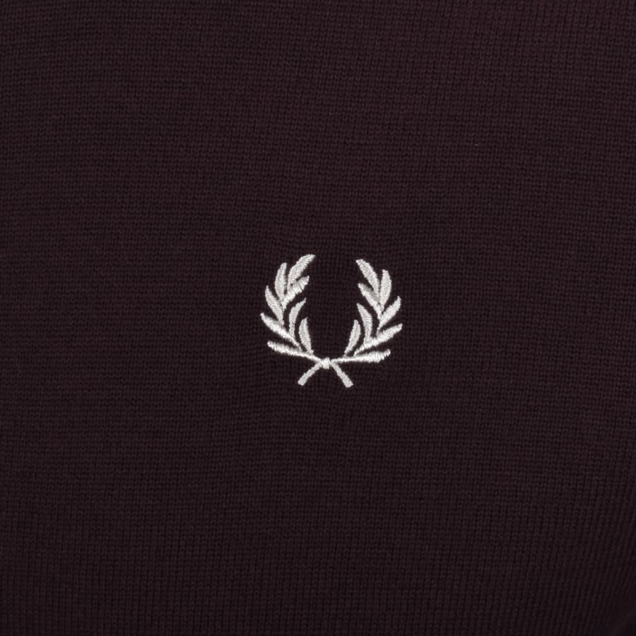 Image number 3 for Fred Perry Long Sleeve Knit Polo Oxblood
