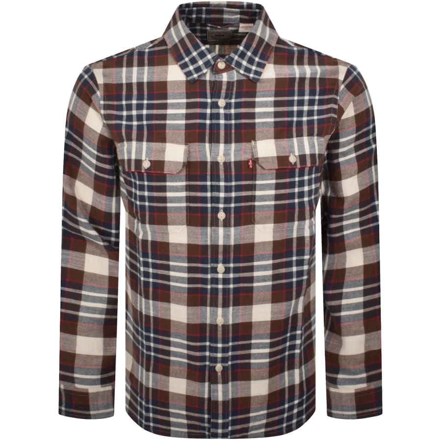 Image number 1 for Levis Jackson Worker Long Sleeve Shirt Brown