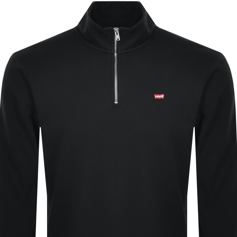 Image number 2 for Levis Original Quarter Zip Sweatshirt Black