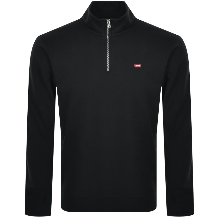 Image number 1 for Levis Original Quarter Zip Sweatshirt Black