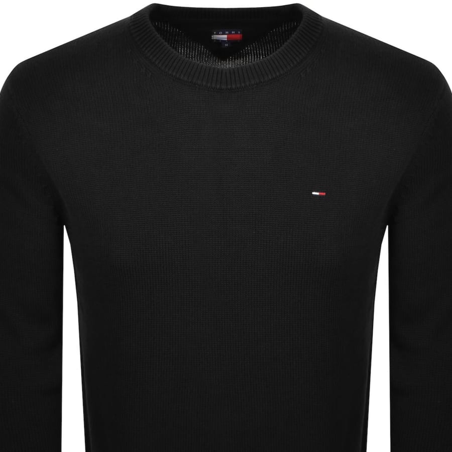Image number 2 for Tommy Jeans Flag Slim Fit Jumper Black