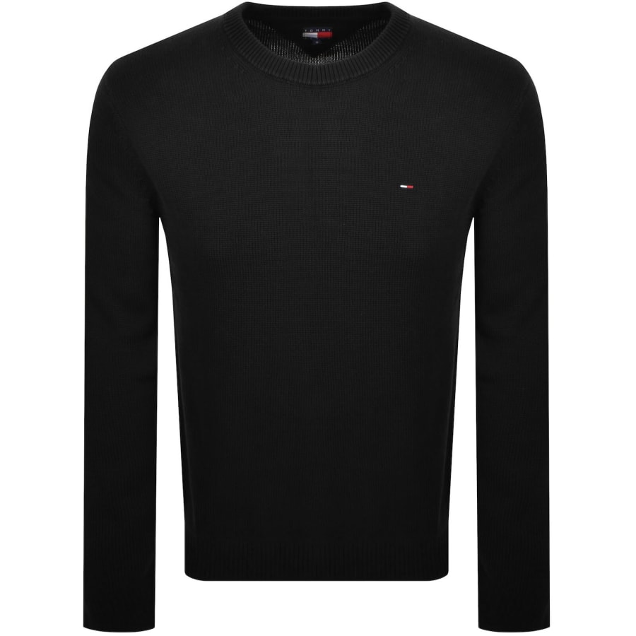 Image number 1 for Tommy Jeans Flag Slim Fit Jumper Black