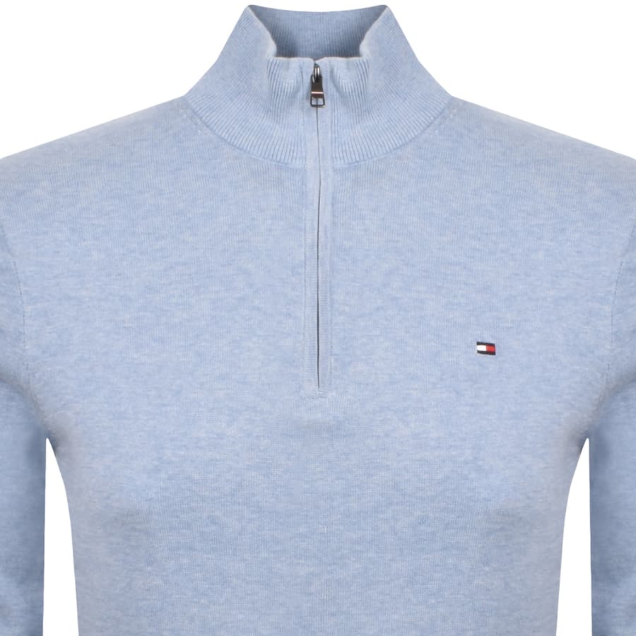 Image number 2 for Tommy Hilfiger Quarter Zip Jumper Blue
