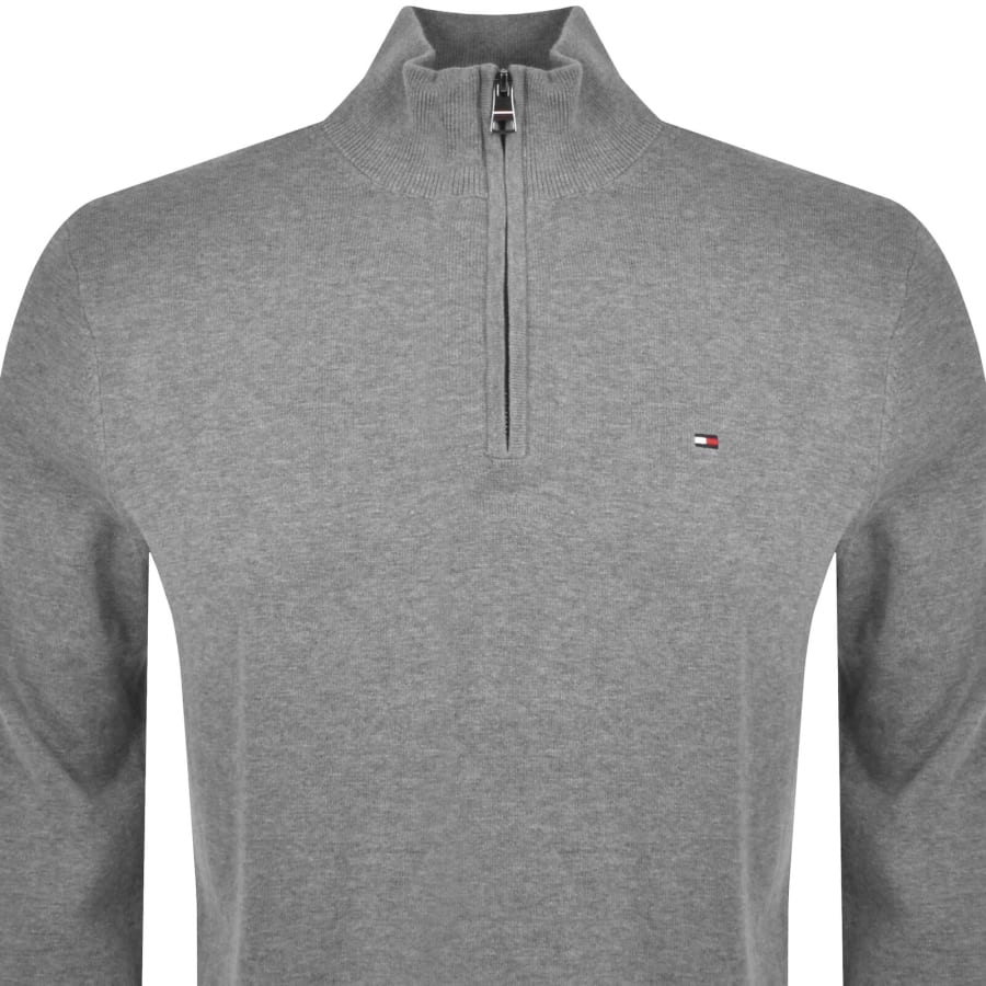 Image number 2 for Tommy Hilfiger Quarter Zip Jumper Grey