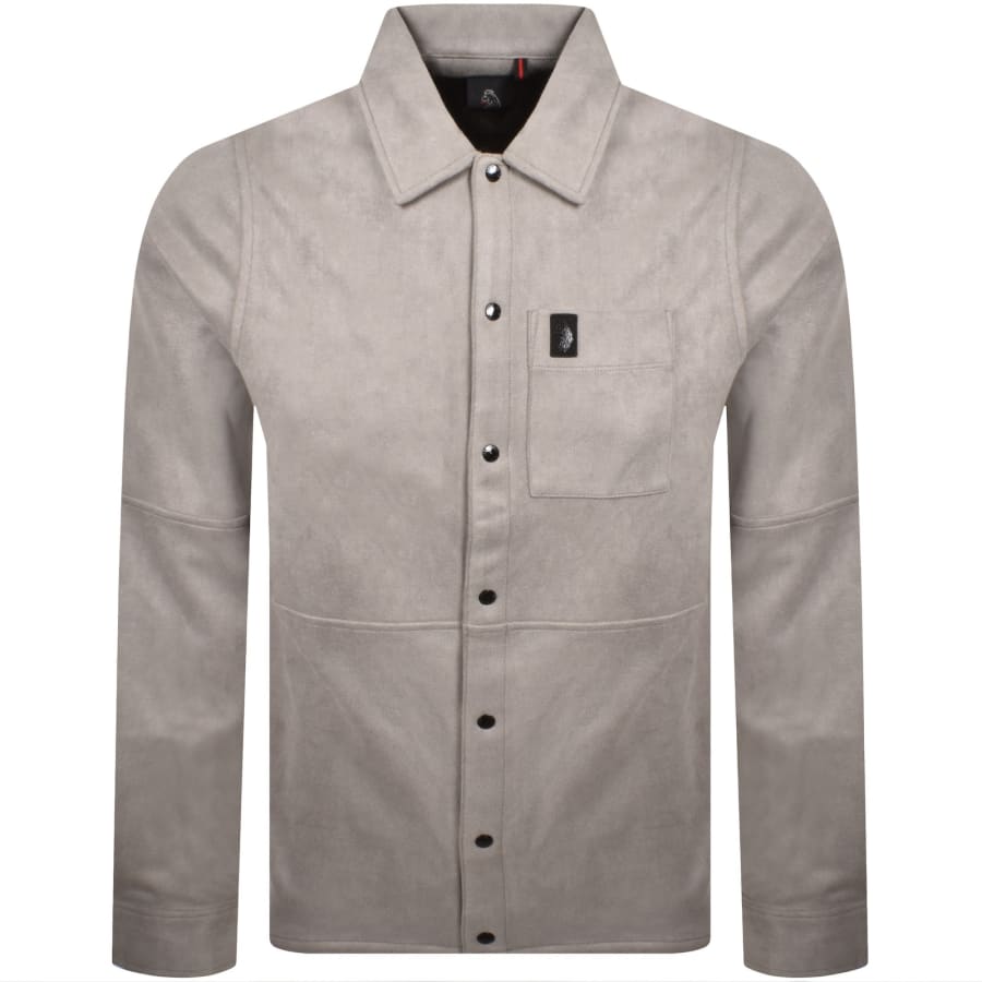Image number 1 for Luke 1977 Dylan Faux Suede Overshirt Grey