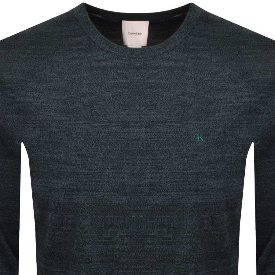 Image number 2 for Calvin Klein Merino Wool Crew Neck Jumper Green