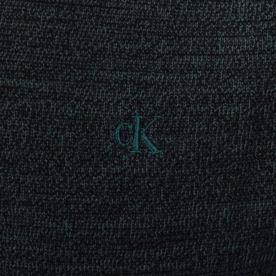 Image number 3 for Calvin Klein Merino Wool Crew Neck Jumper Green