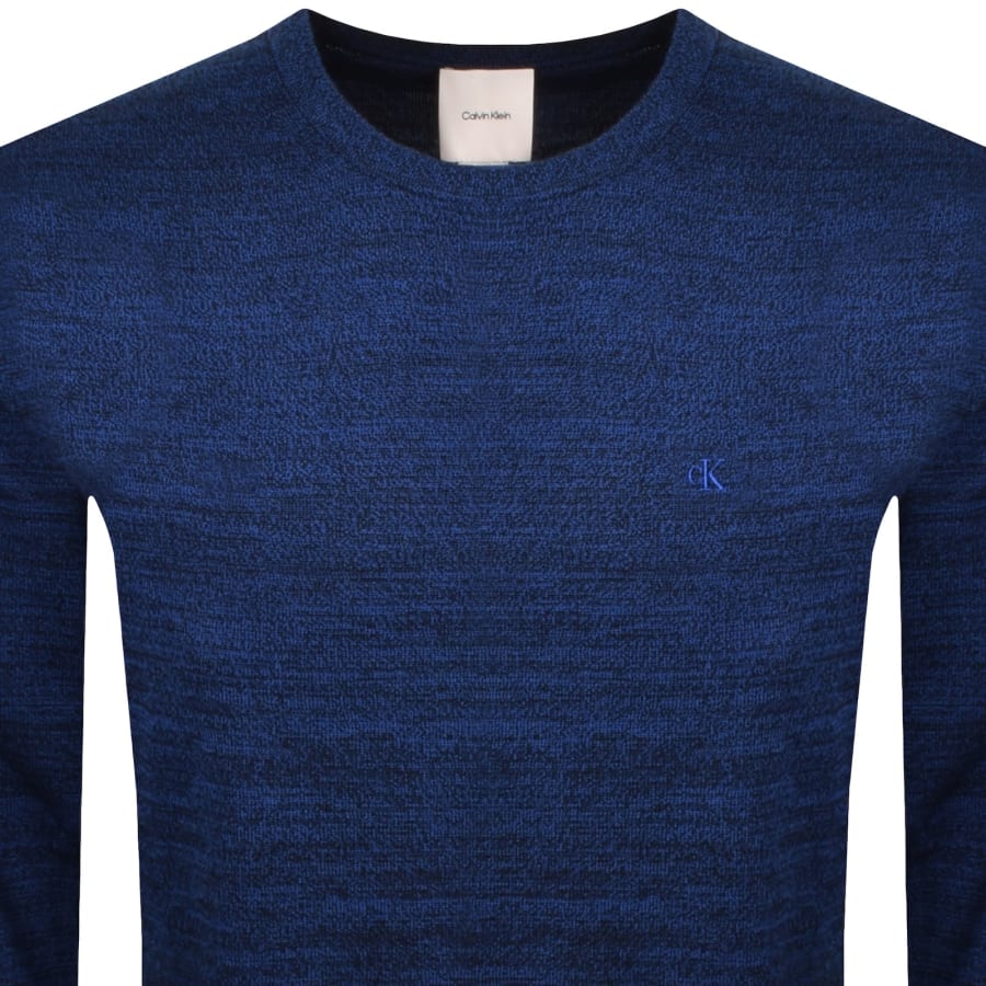 Image number 2 for Calvin Klein Merino Wool Crew Neck Jumper Blue