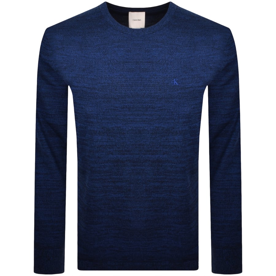 Image number 1 for Calvin Klein Merino Wool Crew Neck Jumper Blue