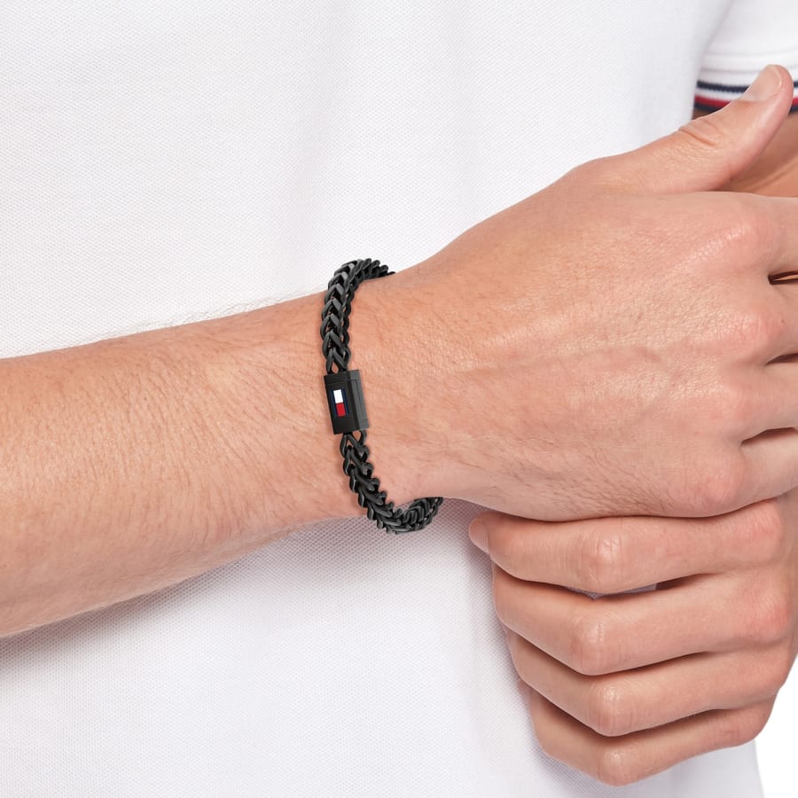 Image number 3 for Tommy Hilfiger Braided Bracelet Black
