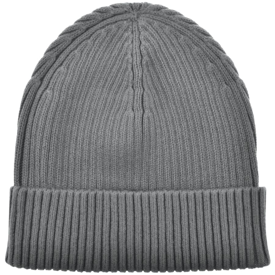 Image number 2 for Calvin Klein Patch Chunky Rib Beanie Grey