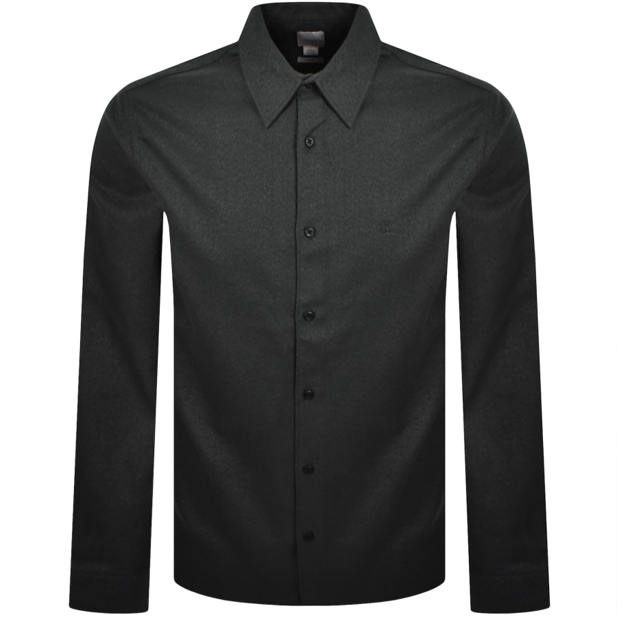 Image number 1 for Calvin Klein Easy Fit Flannel Shirt Black