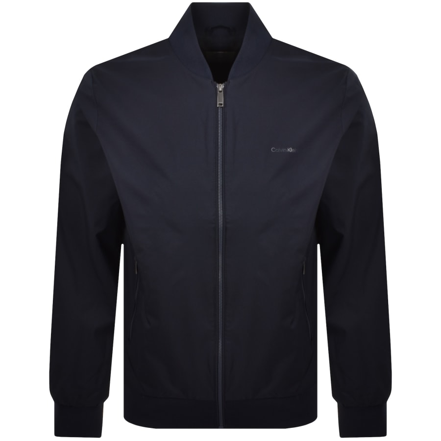 Image number 1 for Calvin Klein Matte Bomber Jacket Navy