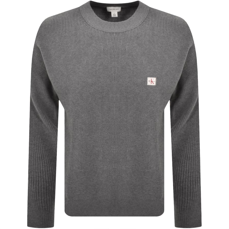 Image number 1 for Calvin Klein Jeans Waffle Jumper Grey