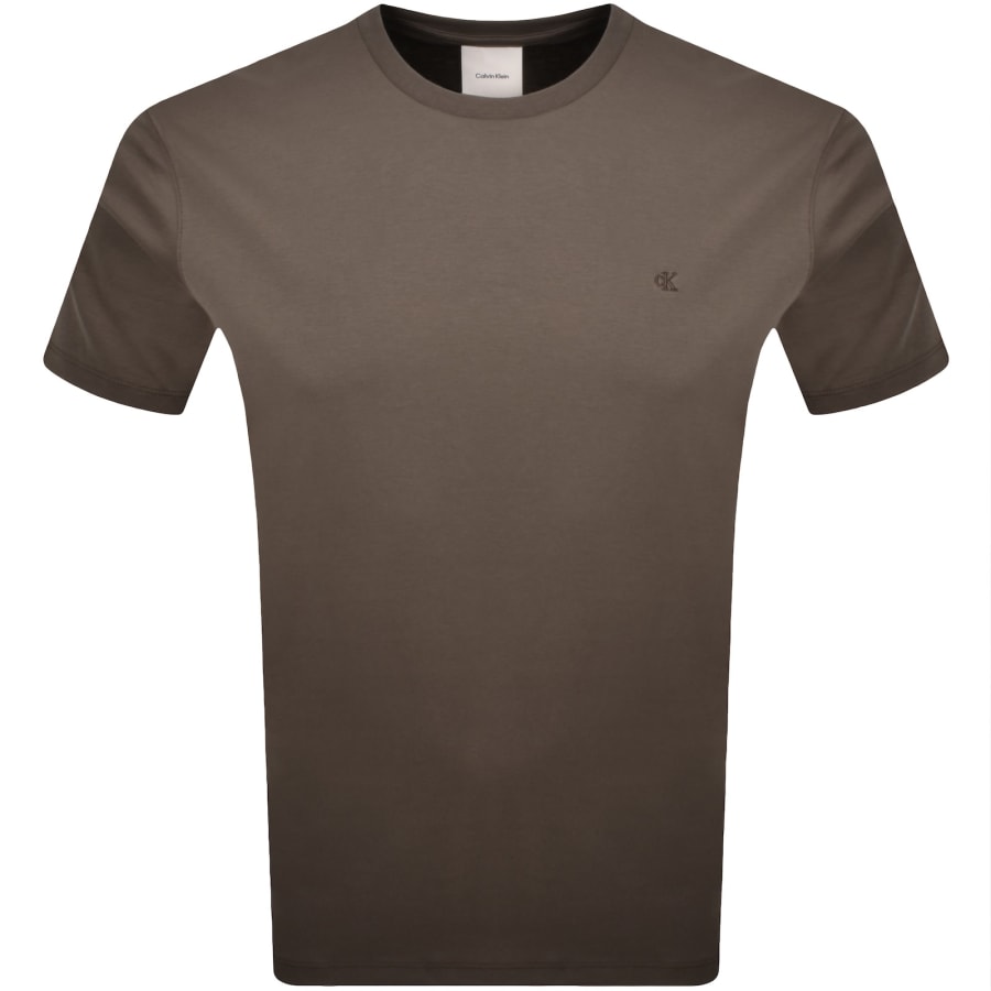 Image number 1 for Calvin Klein Chest Logo T Shirt Morel Brown