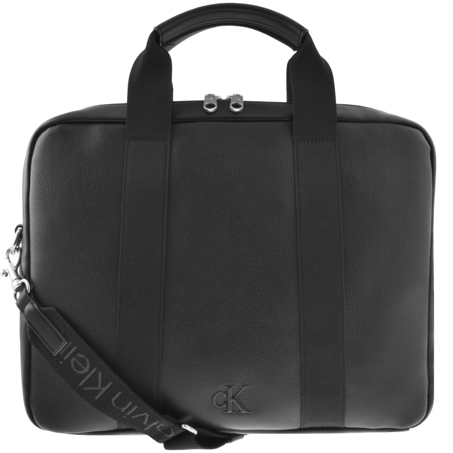 Image number 1 for Calvin Klein Pebbled Laptop Bag Black