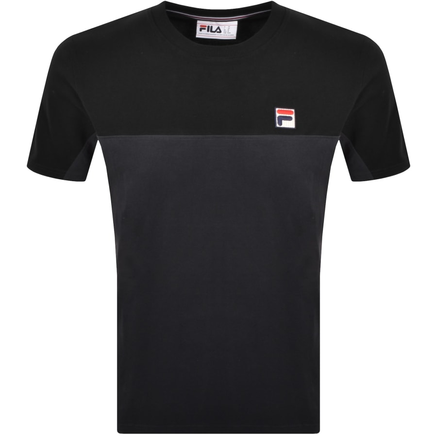 Image number 1 for Fila Tiebreaker Colour Block T Shirt Black