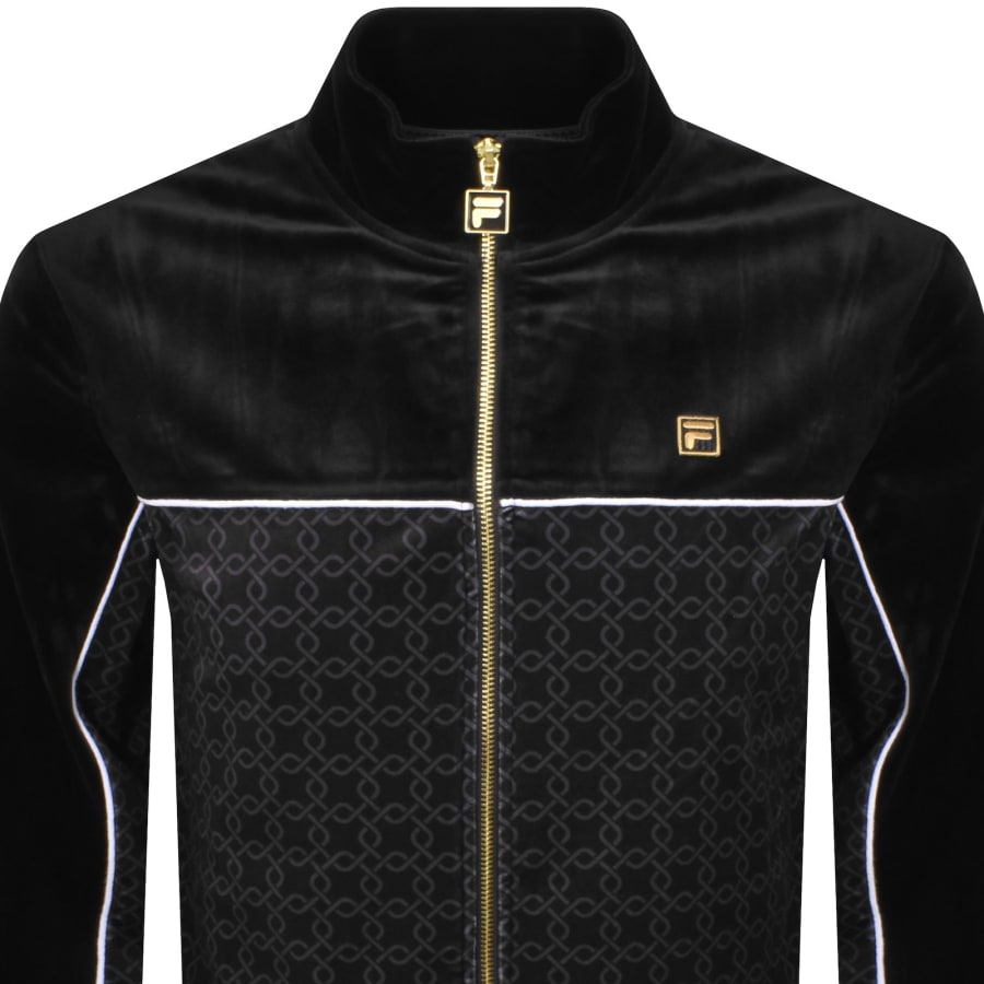 Image number 2 for Fila Higgans Velour Track Top Black