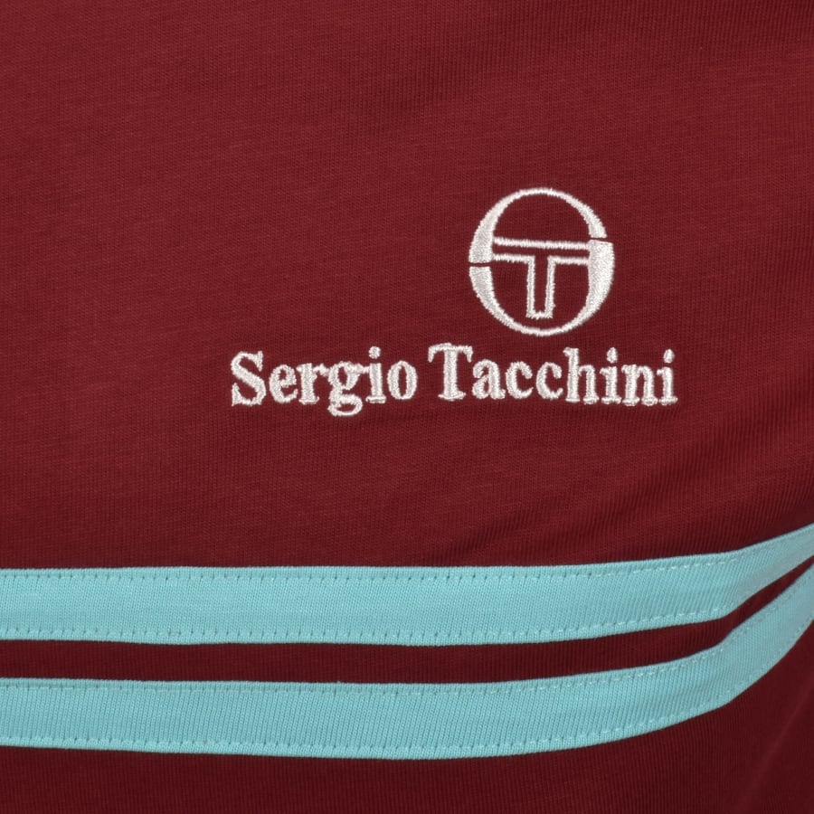 Image number 3 for Sergio Tacchini New Supermac T Shirt Burgundy