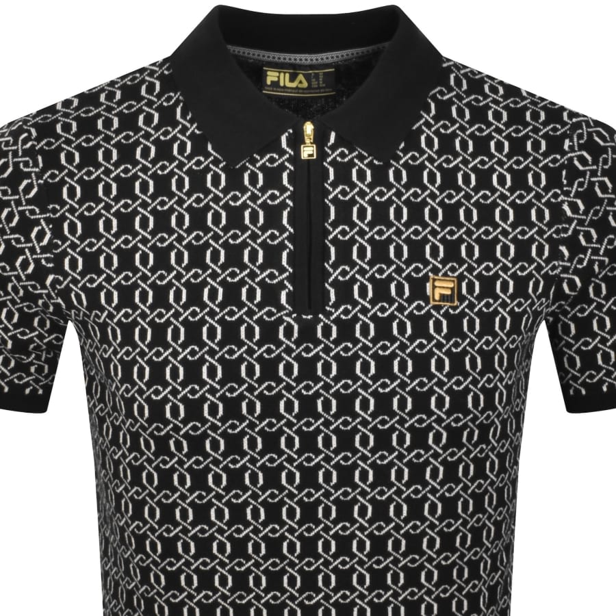 Image number 2 for Fila Jackson Jacquard Polo T Shirt Black