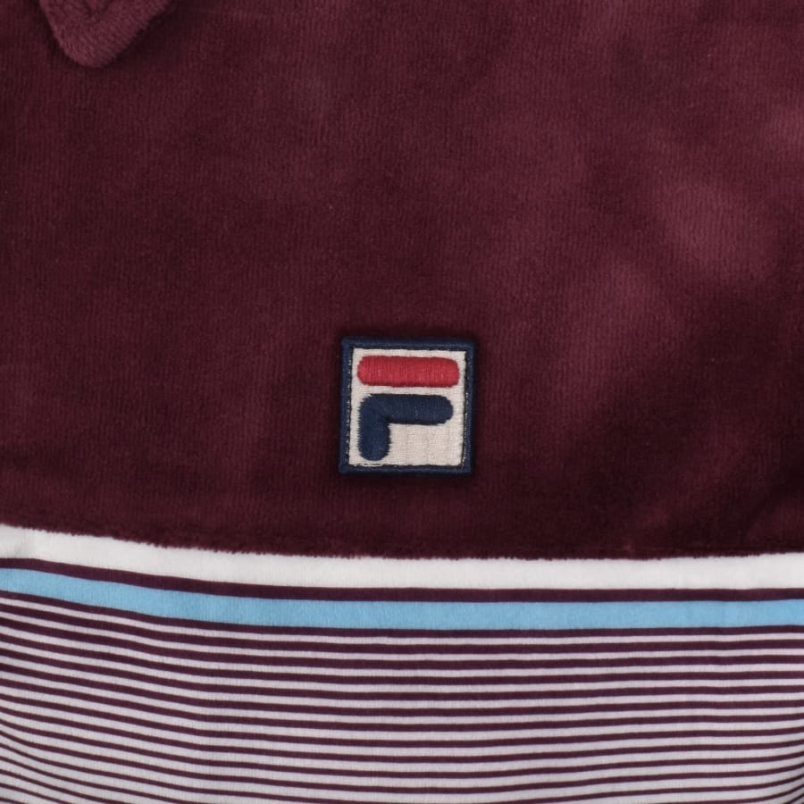 Image number 3 for Fila Malakai Velour Track Top Burgundy