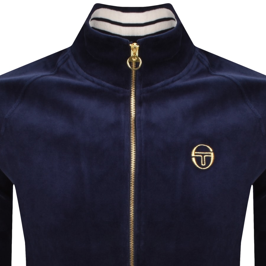 Image number 2 for Sergio Tacchini Court Velour Track Top Bllue