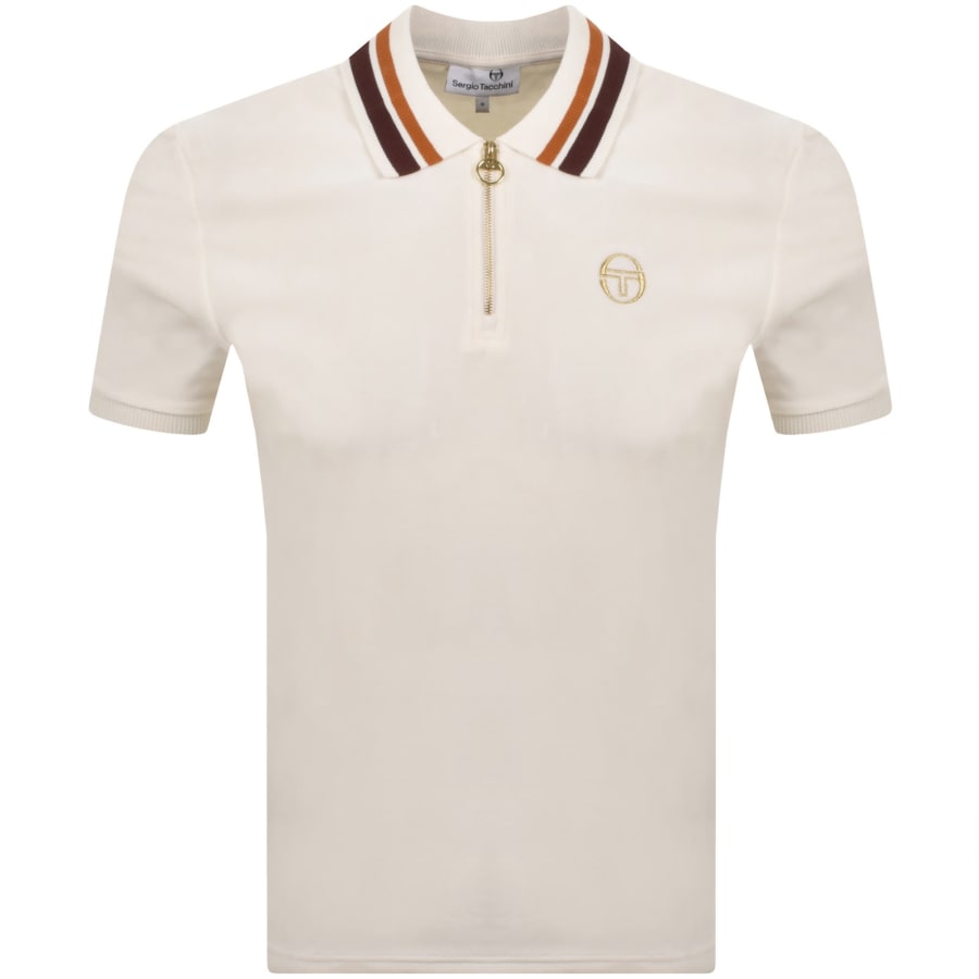 Image number 1 for Sergio Tacchini Mahony Velour Polo Cream