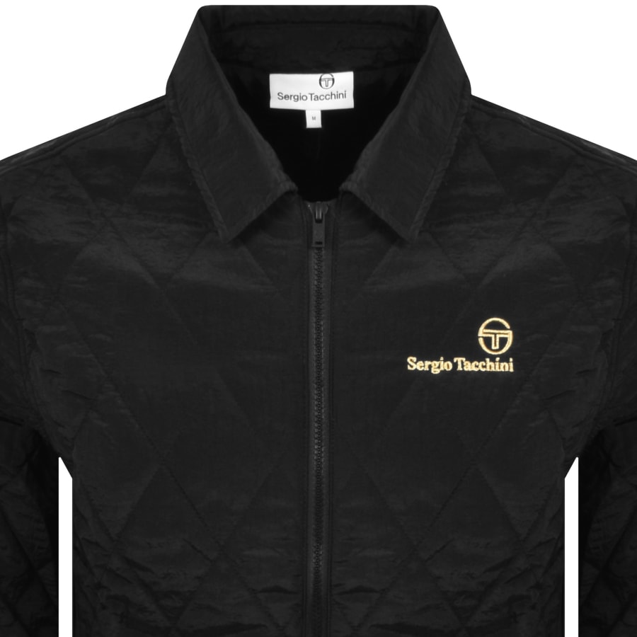 Image number 2 for Sergio Tacchini Quilted Overshirt Black