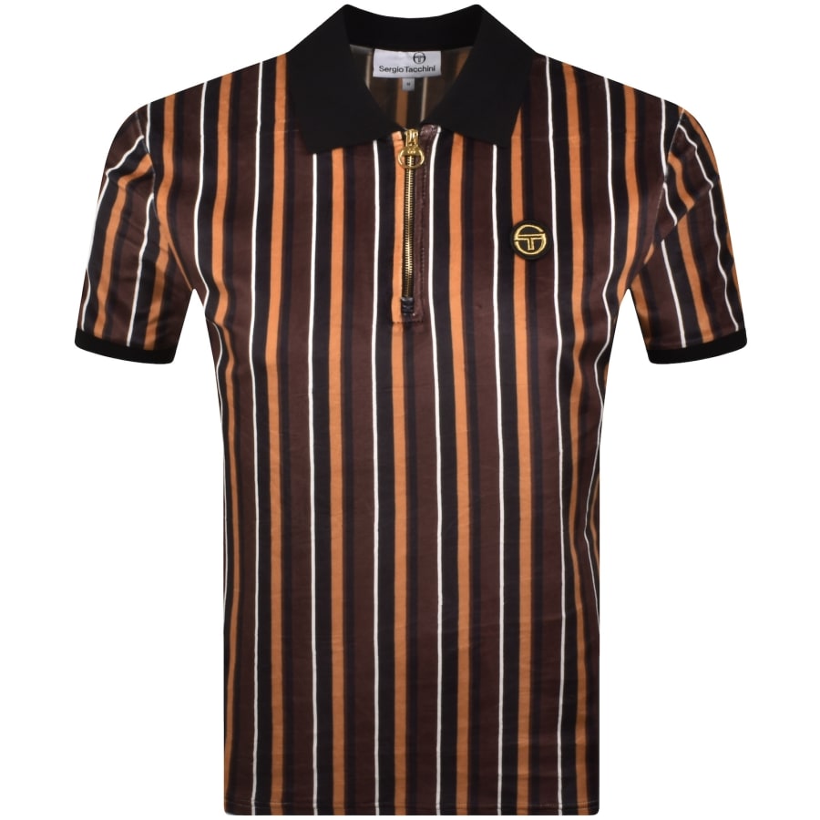 Image number 1 for Sergio Tacchini Lomazzo Velour Polo Black
