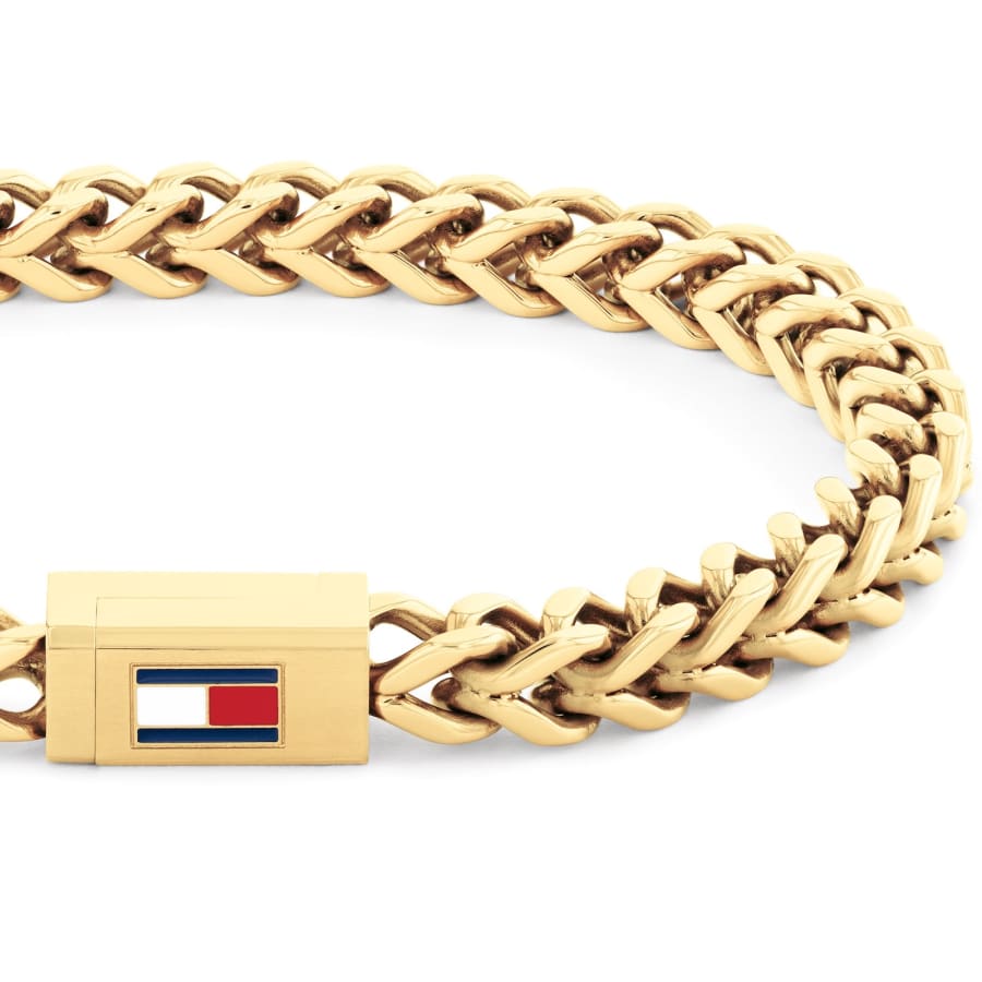 Image number 2 for Tommy Hilfiger Braided Chain Bracelet Gold